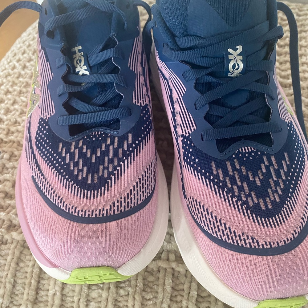Hoka One One Women's Pink and Blue Running Shoes